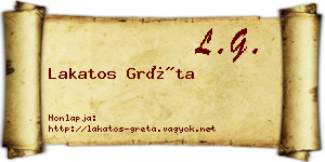 Lakatos Gréta névjegykártya